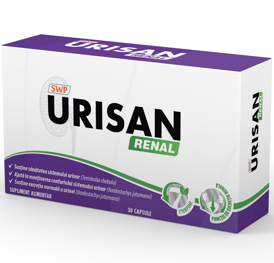 Afectiuni renale si urologice  - Urisan Renal 30 capsule moi, farmacieieftina.ro