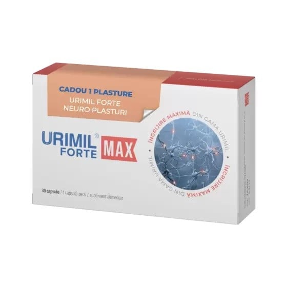 Urimil Forte Max, 30 Capsule+ 1 Plasture Cadou