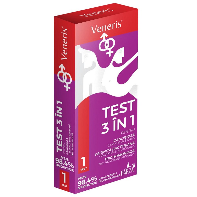 Veneris Test 3 in 1 Candidoza +Trichomoniaza + Vaginita Bacteriana