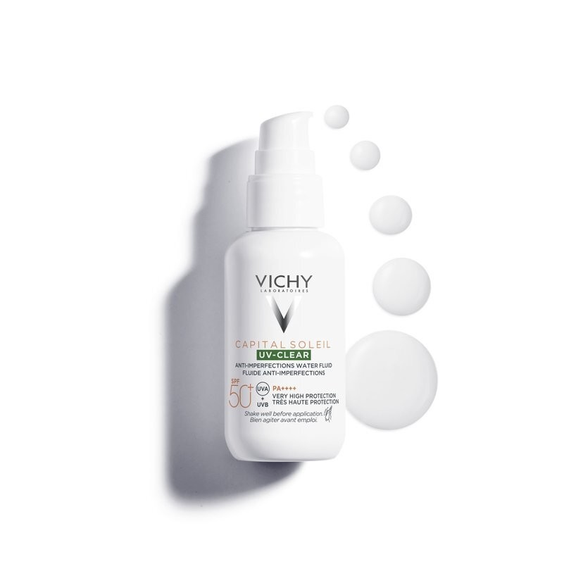Produse pentru plaja - Vichy Capital Soleil  Uv Clear  Spf50+ Fluid Antiimperfectiuni 40ml   516600, farmacieieftina.ro