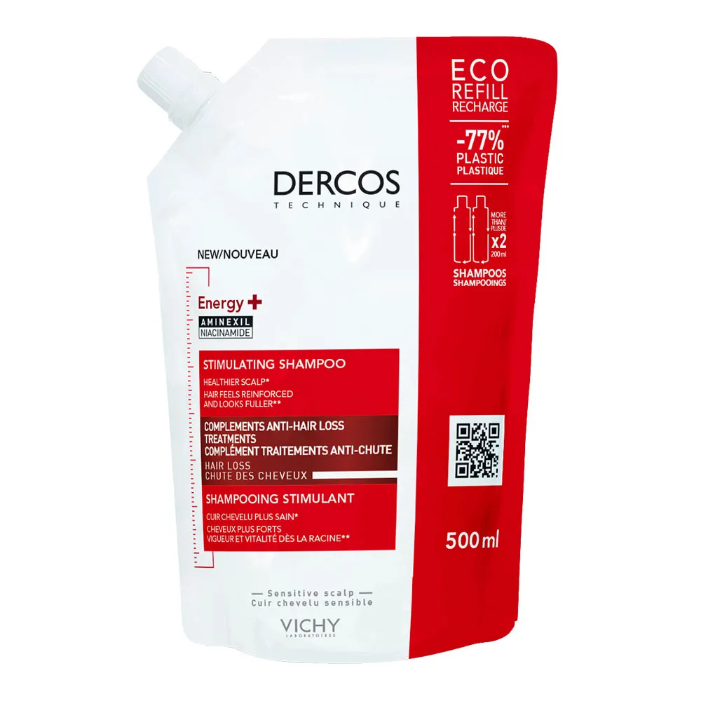 Scalp sensibil - Vichy Dercos Sampon Energy+  cu Aminexil 500 ml, 505501, farmacieieftina.ro