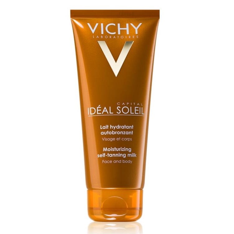 Produse pentru plaja - Vichy Ideal Soleil Lapte Hidratant Autobronzant pentru Fata si Corp 100ml 8071921, farmacieieftina.ro