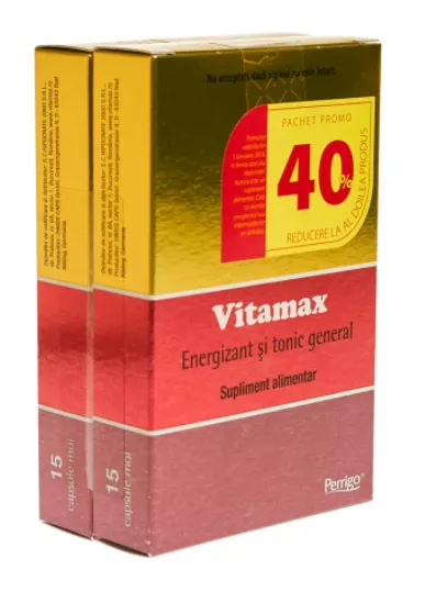 Vitamax 15 capsule 1+1, 40% al Doilea, Divizibil