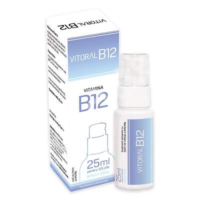 Carenta de fier - Vitoral B12 Spray, 25 ml, farmacieieftina.ro