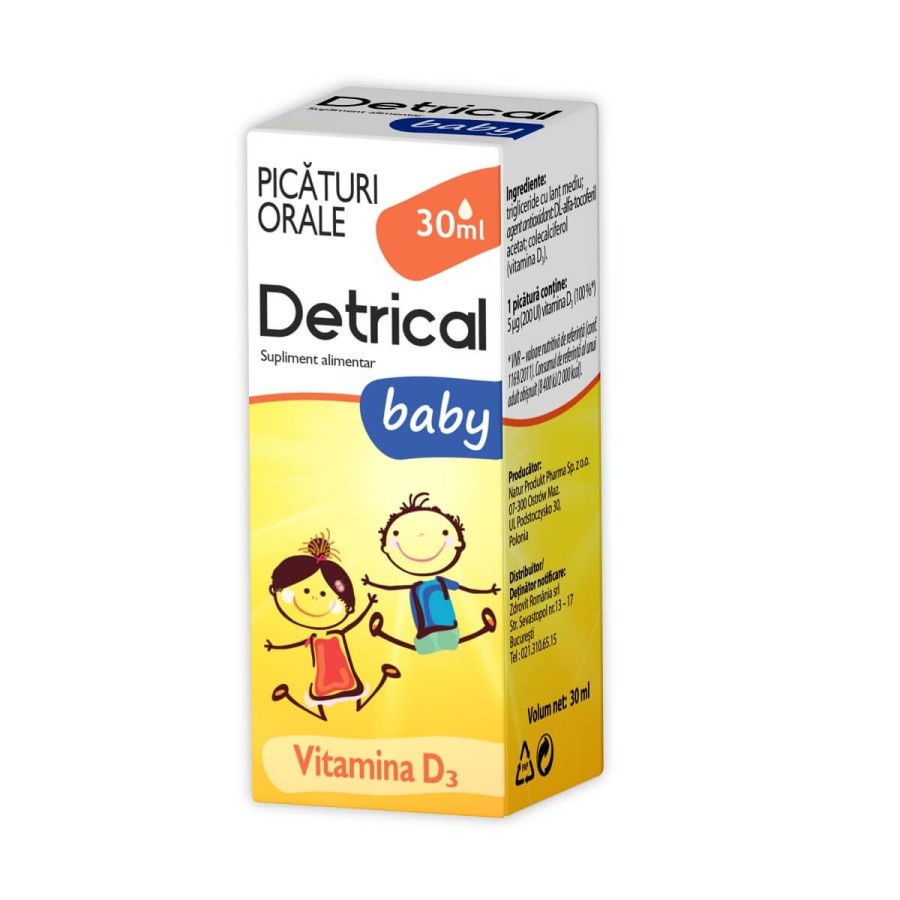 Imunitate - Zdrovit Detrical D3 Baby 30 ml, farmacieieftina.ro