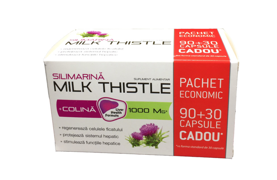 Hepatoprotectoare - Zdrovit Silimarina Milk Thistle + Colina, 90 + 30 capsule, farmacieieftina.ro
