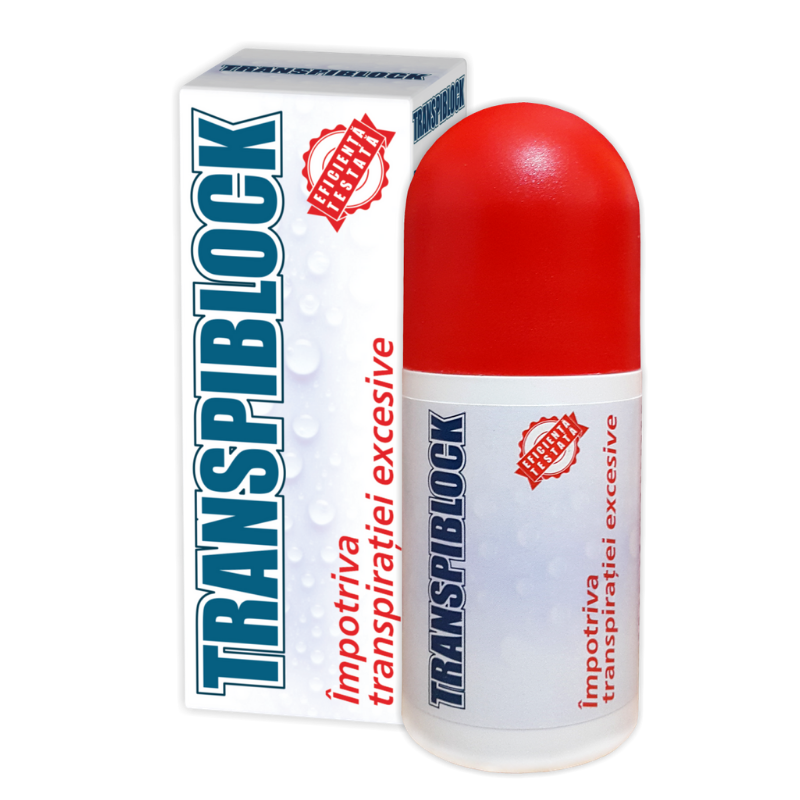 Antiperspirante si deodorante - Roll-on impotriva transpiratiei excesive, Transpiblock, 50 ml, farmacieieftina.ro
