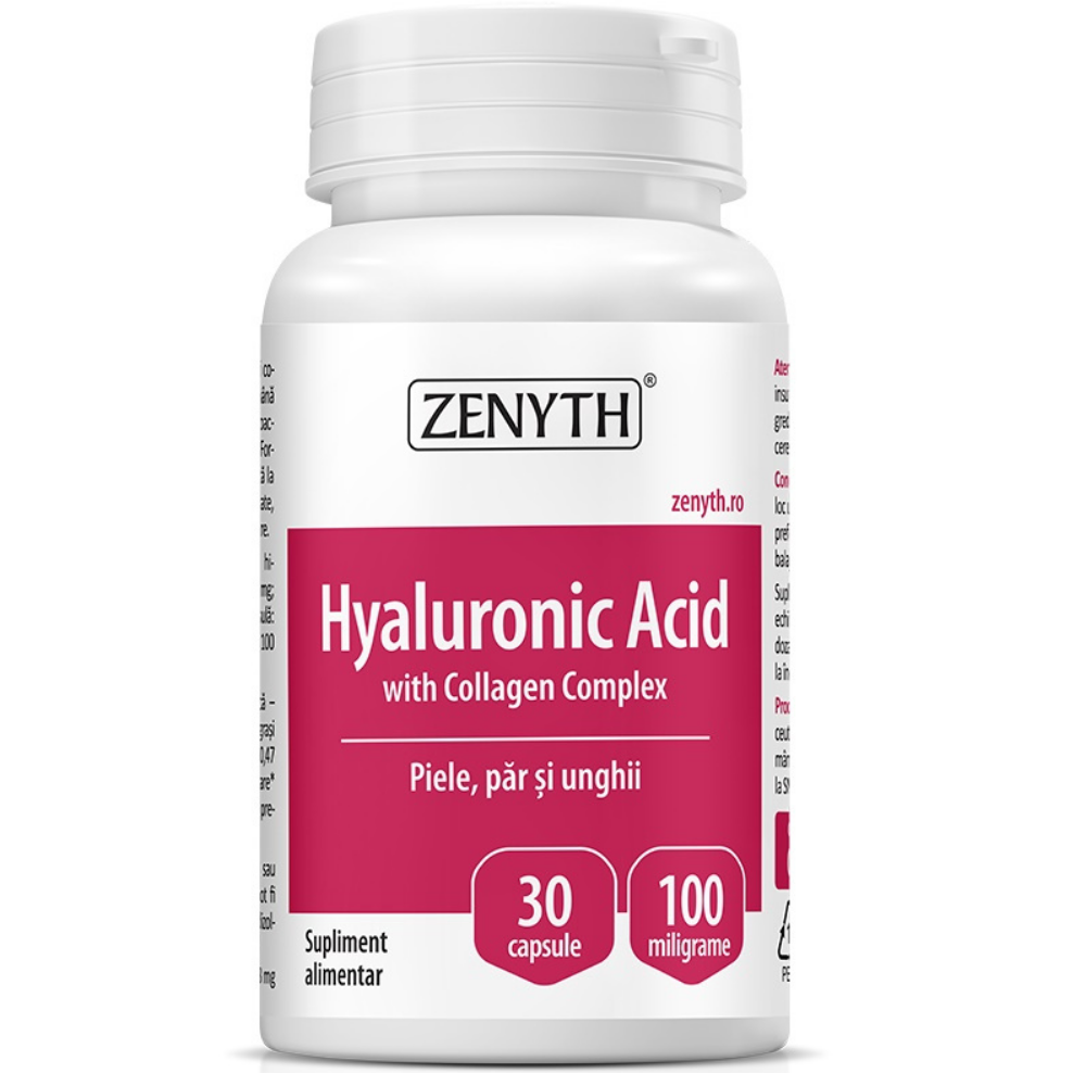 Vitamine minerale si antioxidanti - Zenyth Hyaluronic Acid cu Colagen Complex 30 Caps, farmacieieftina.ro