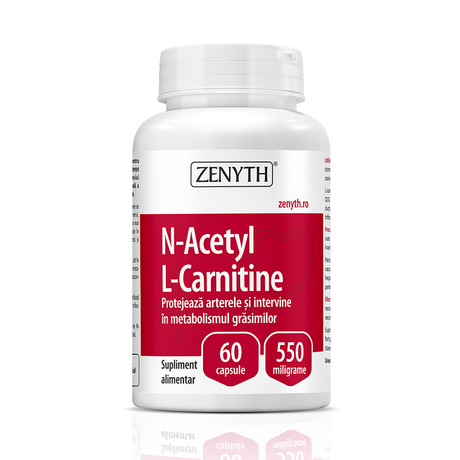 Antioxidante si detoxifiante - ZENYTH N-ACETYL L-CARNITINE 500 MCG  ,60 capsule, farmacieieftina.ro