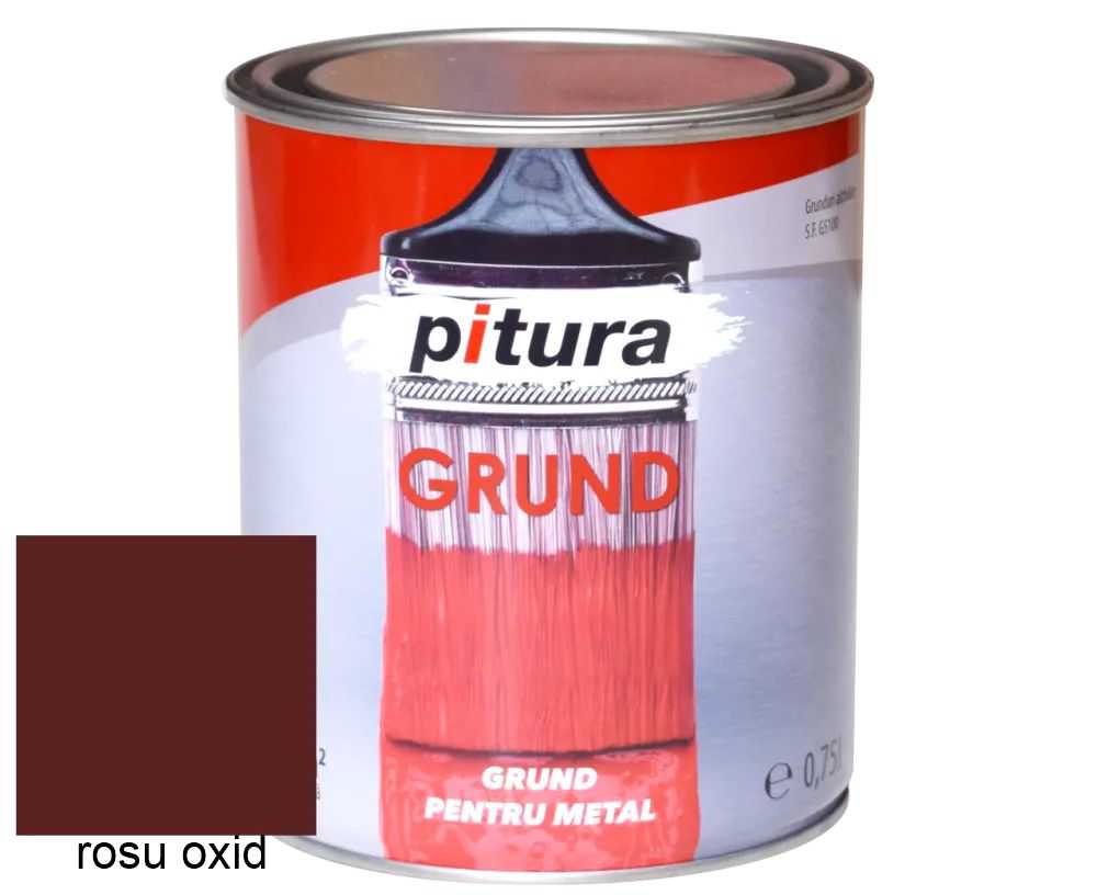 Grund pentru metal, PITURA, int/ext, rosu oxid, 0.75 L
