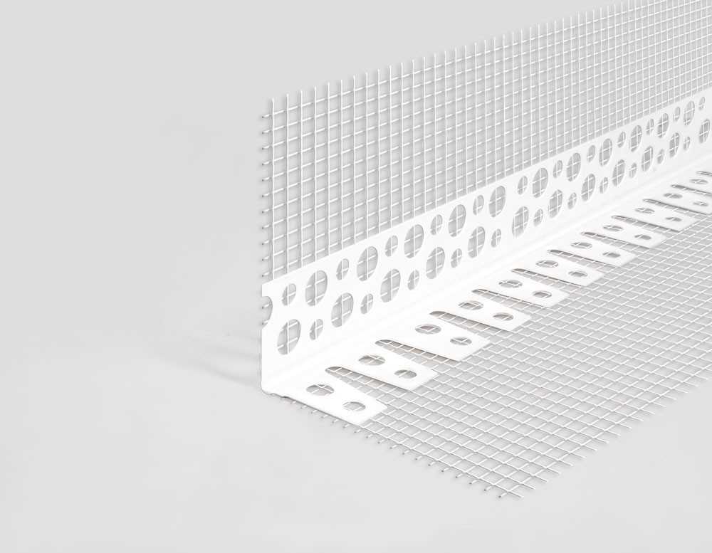 Profil de colt arcuibil din PVC, cu plasa, pentru arcada, 2.5 m