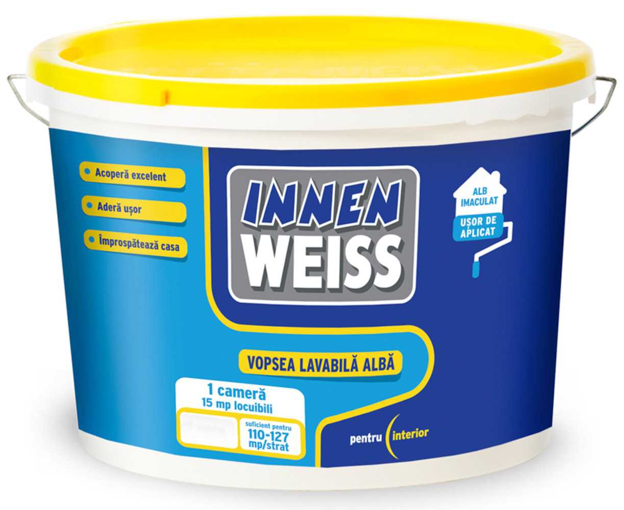 Vopsea lavabila alba interior, Innenweiss, 15 L