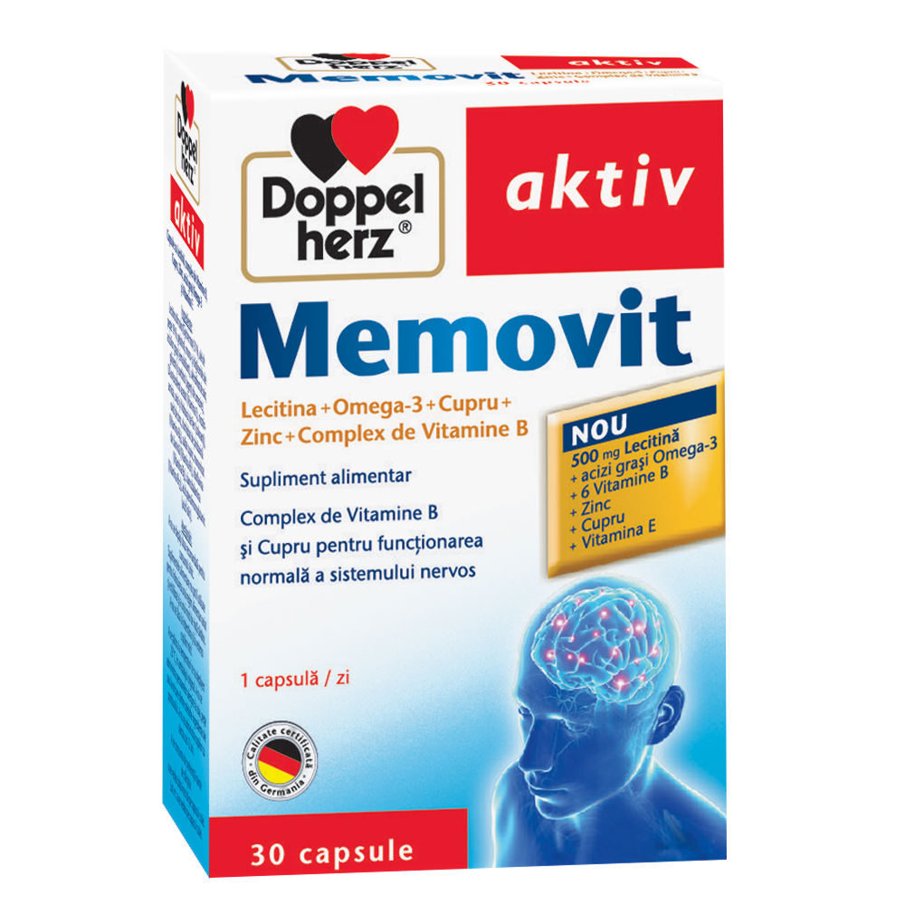 Specimen Spectacle hurt Memorie si concentrare DOPPELHERZ Aktiv Memovit, 30 comprima...