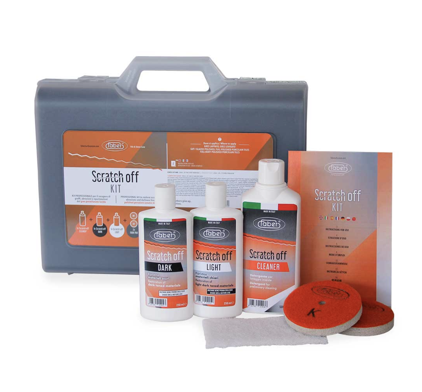 Polishare si indepartare zgarieturi - Scratch off kit portelan FABER, stoneproof.ro