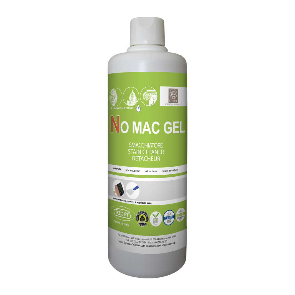 Detergenti piatra naturala - Solutie No Mac, 0.5l Faber, pe baza de solvent pentru indepartarea in profunzime a petelor de vin, cafea, cerneala, etc, de pe piatra naturala, ciment, caramida aparenta, ceramica, stoneproof.ro