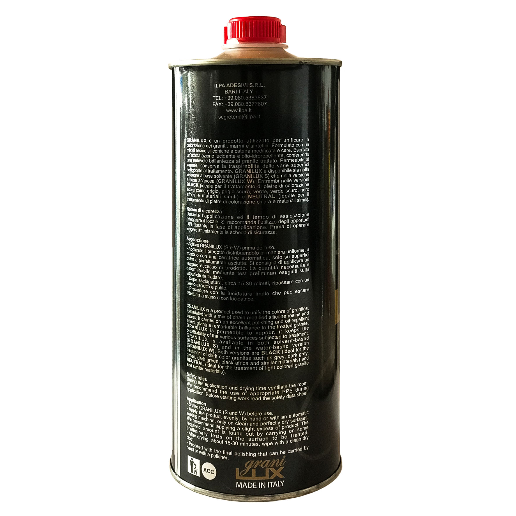 Solutie transparenta pentru intensificarea culorii granitului si marmurei, Granilux Neutral Ilpa 1 L, [2],stoneproof.ro