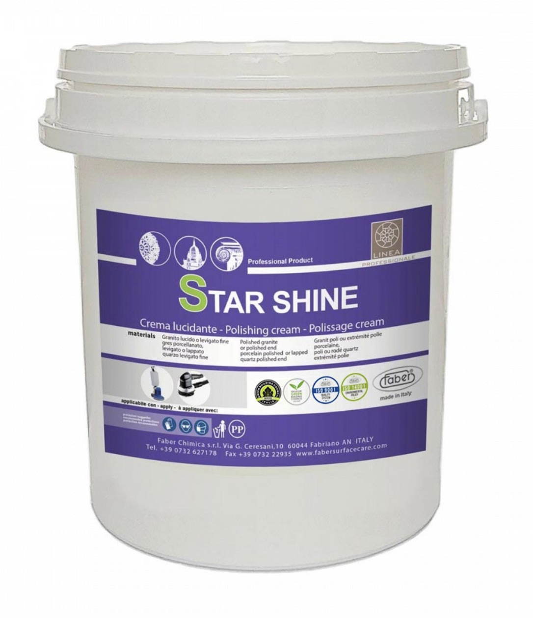 Polishare si indepartare zgarieturi - Star Shine Neutru crema de lustruit granit si cuart pe baza de apa, 5kg, FABER, stoneproof.ro