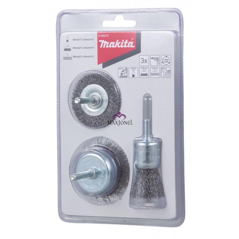 Set 3 perii metalice fir 0.3 mm tija 6 mm