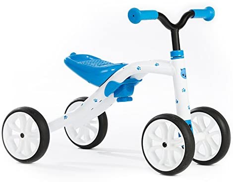 Bicicletă albastră cu 4 roți, fără pedale și reglabilă pe înălțime – Quadie albastră