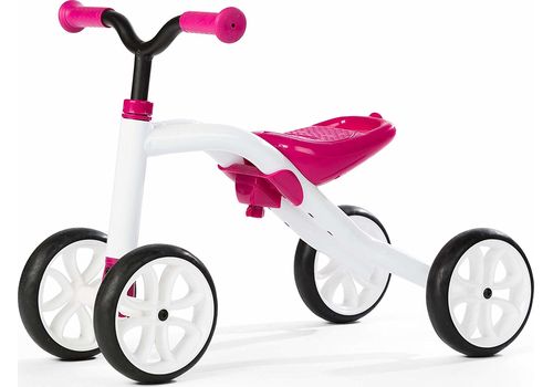 Vezi detalii pentru Bicicletă roz cu 4 roți, fără pedale și reglabilă pe înălțime - Quadie 