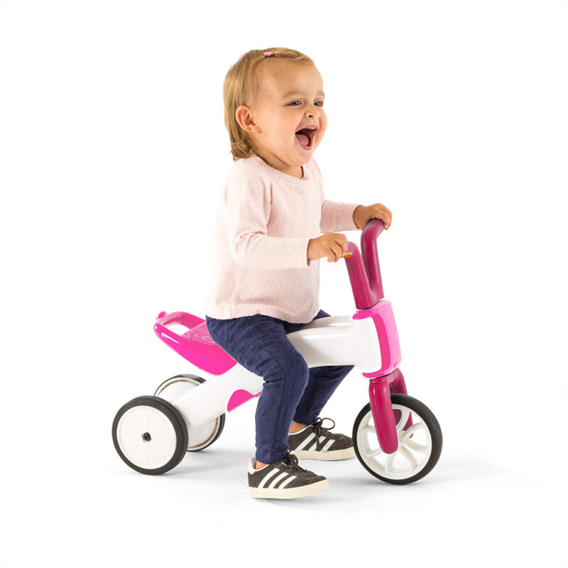 Bicicletă 2 în 1 – Bunzi roz – de la 3 roți la 2 roți fără scule bicicletă poza 2022