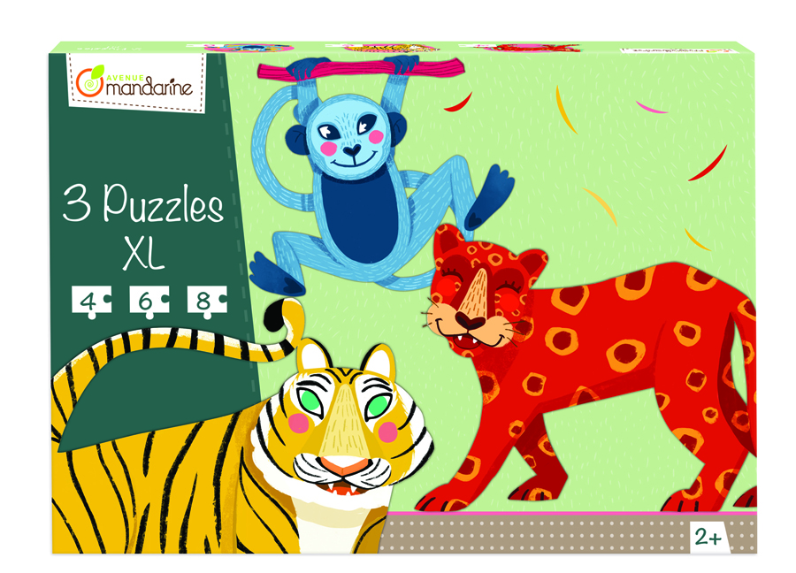 3 puzzle-uri XL – Animale din junglă edituradiana.ro