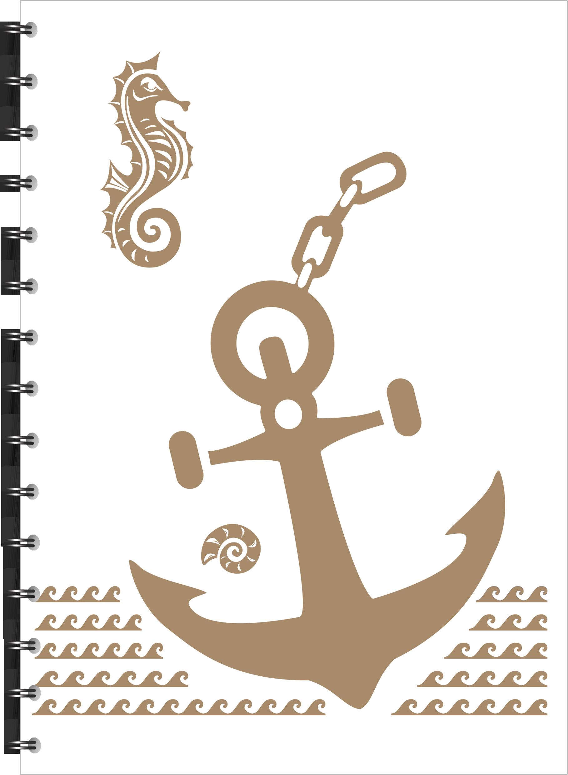 Agendă gravată - Ancoră și căluț de mare (AG 103)