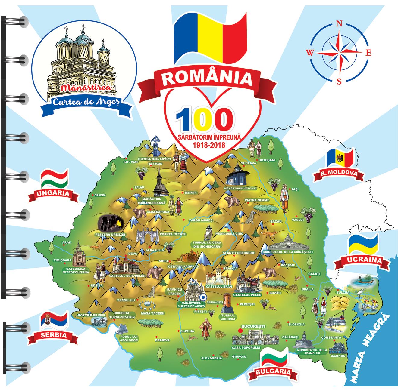 Agendă printată - românia și mânăstirea curtea de argeș (ap 218)