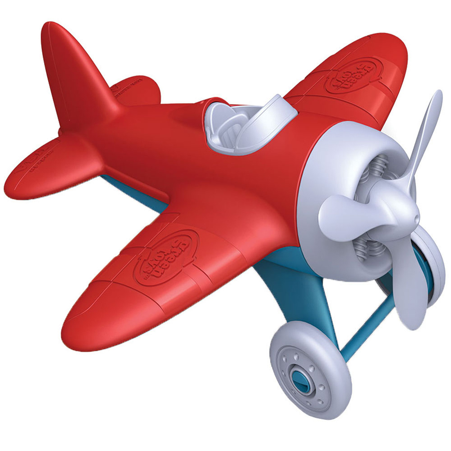 Avion din plastic reciclat – Aripi roșii, 22 x 23 cm (transport poza 2022
