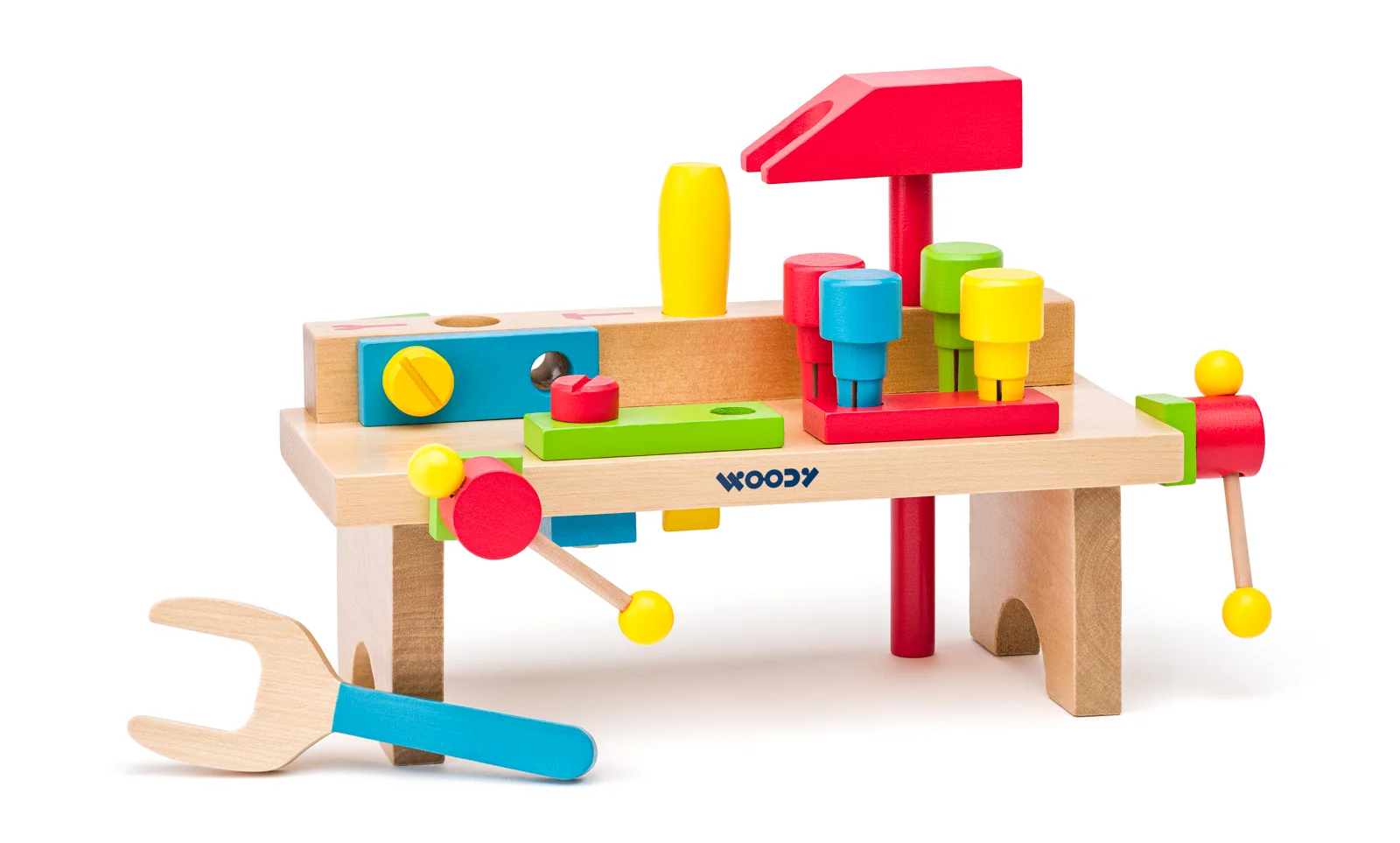 Banc de lucru portabil cu 16 accesorii din lemn