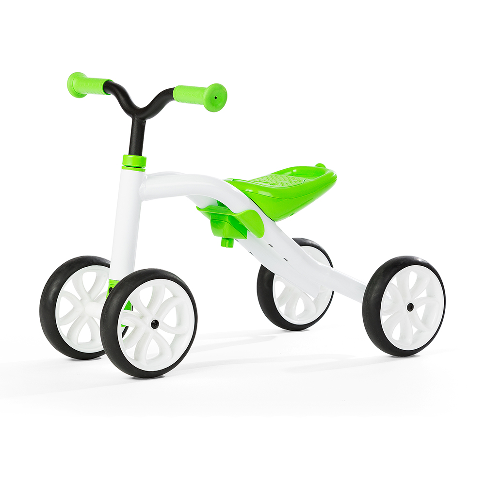 Bicicletă verde cu 4 roți, fără pedale, reglabilă pe înalțime – Quadie edituradiana.ro imagine 2022