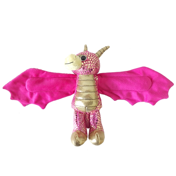 Brățară din pluș - dragon roz, 18 cm