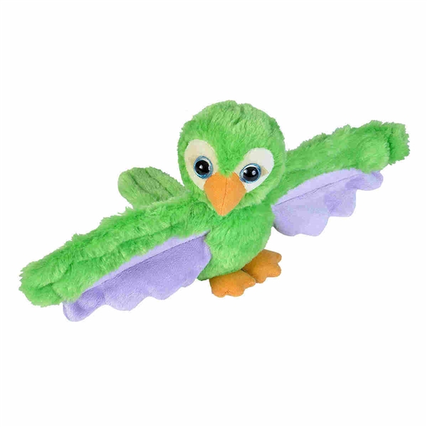 Brățară din pluș - papagal verde, 18 cm
