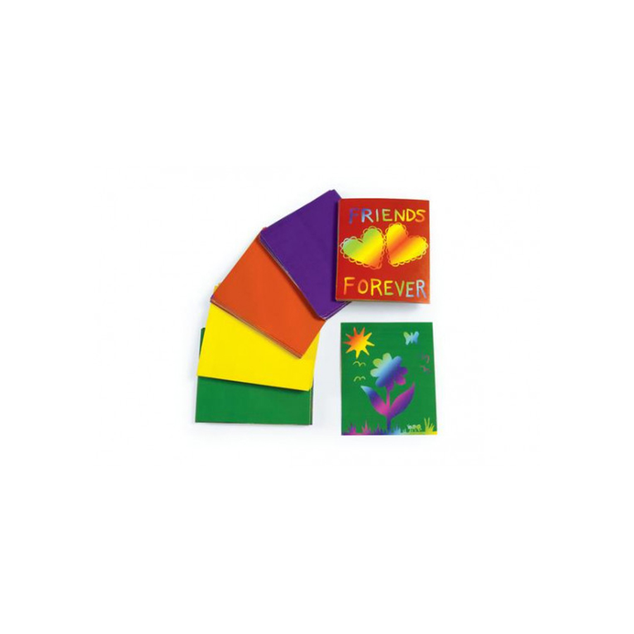 Carduri razuibile pentru scratch design, multicolore – Set de 100