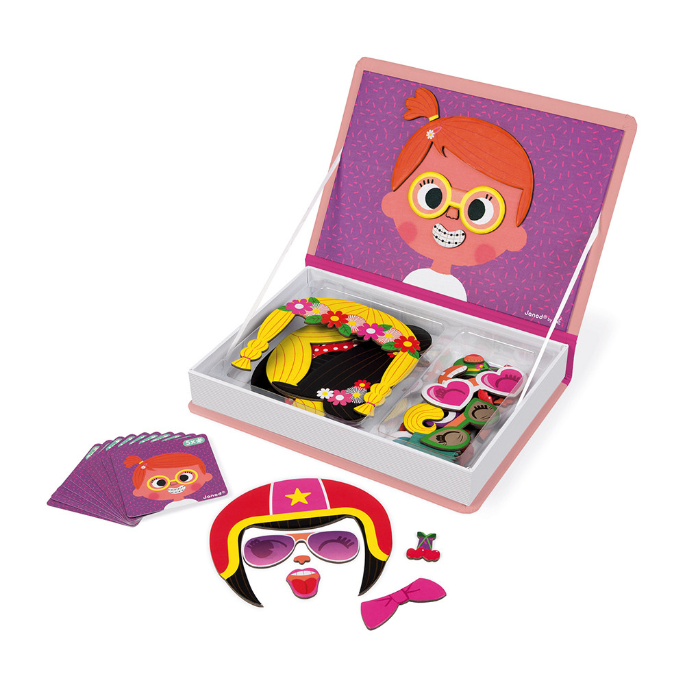 Carte magnetică pentru fetițe – Fețe năstrușnice, 65 de piese Carte poza 2022