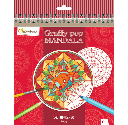 Carte spiralată cu mandale de colorat – Crăciun edituradiana.ro