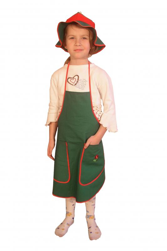 Costum de grădinar cu șorț și pălărie Costum