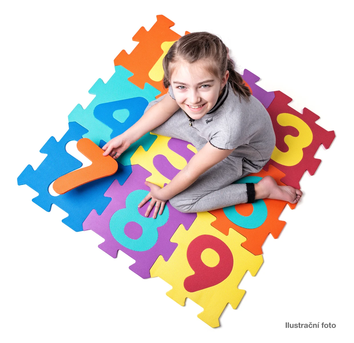 Covoraș-puzzle din spumă cu 18 piese - Cifrele
