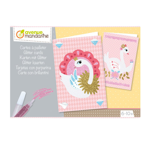 Cutie creativă - carduri pentru invitații cu sclipici