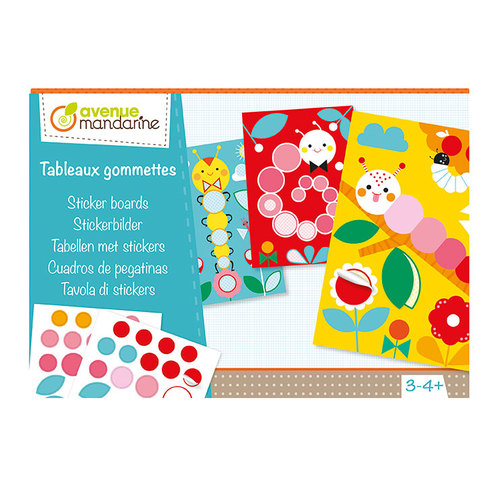 Cutie creativă cu 5 tablouri pentru decorat și 5 planșe cu stickere geometrice