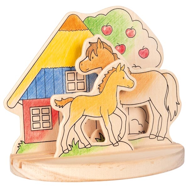 Vezi detalii pentru Decor din lemn pentru colorat - Fermă de ponei