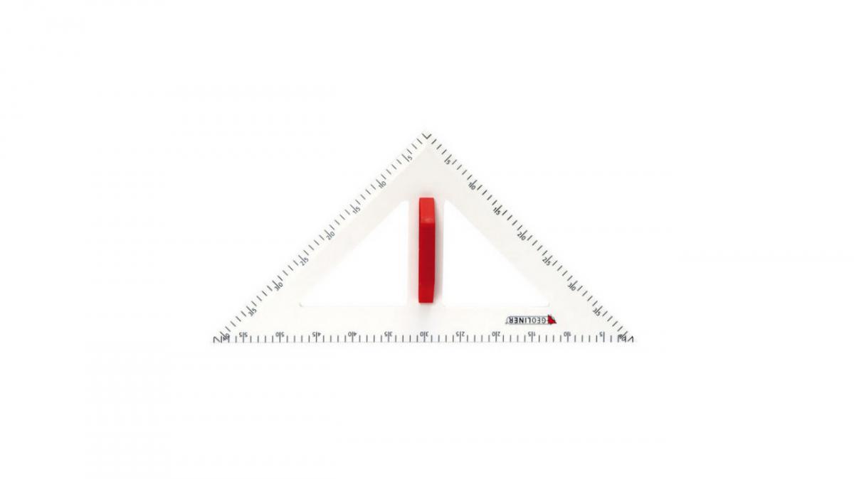 Echer dreptunghic isoscel magnetic pentru tablă, 90-45-45