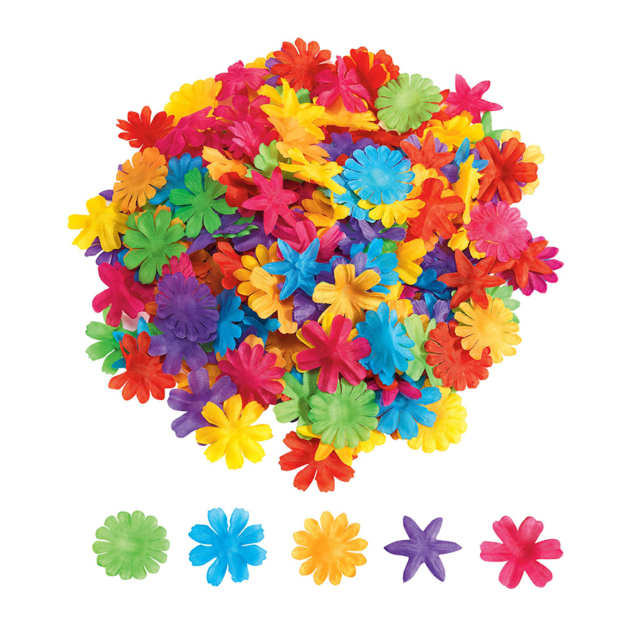 Set de 300 de flori textile colorate edituradiana.ro