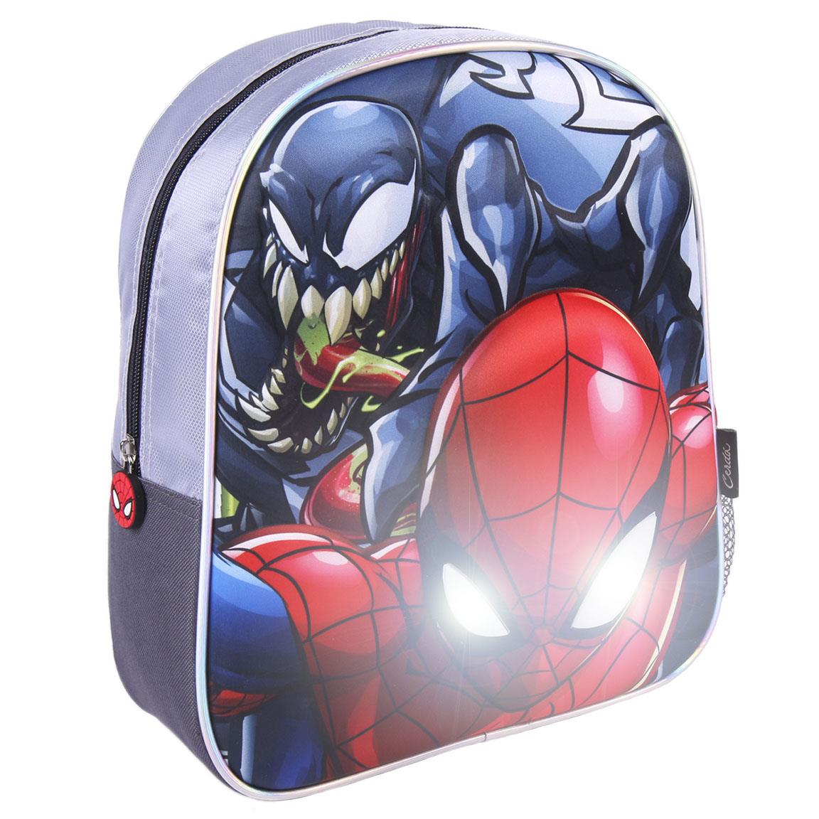 Ghiozdan de grădiniță cu LED - 3D Spiderman, 25 x 31 x 10 cm