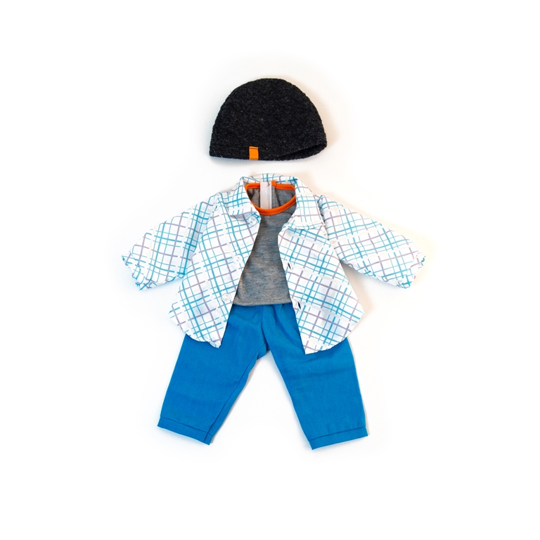Hăinuțe pentru păpuși băieței de 38 cm – Căciulă, cămașă, tricou și pantaloni edituradiana.ro