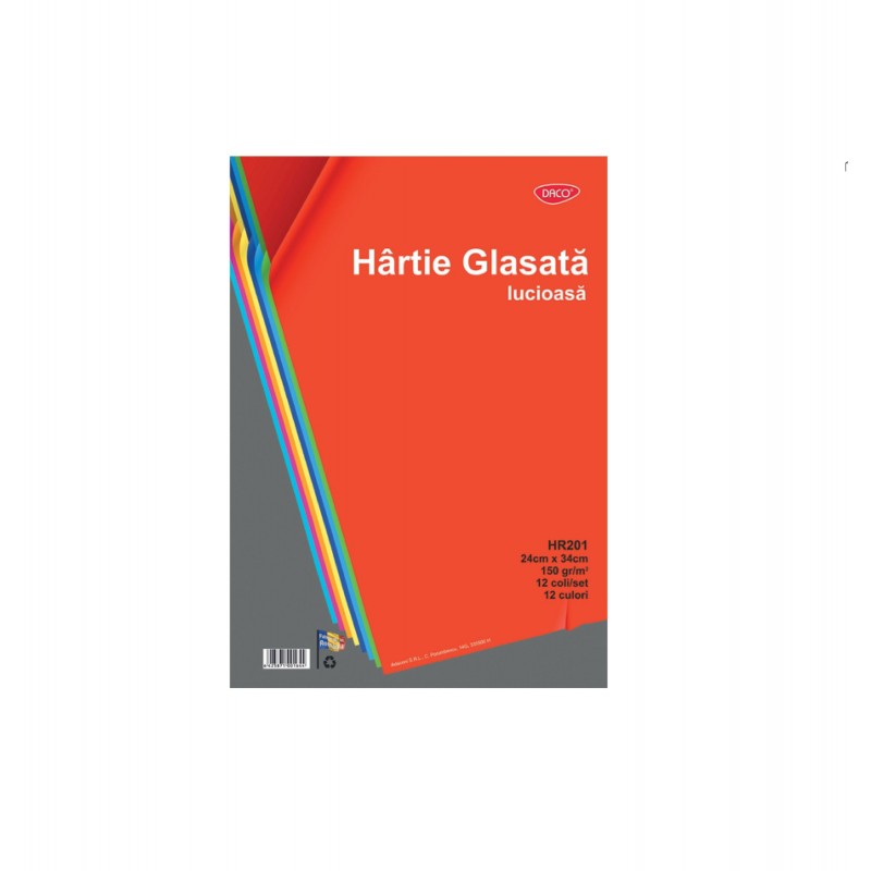 HARTIE GLASATA LUCIOASA 24X34CM 12 FILE/SET