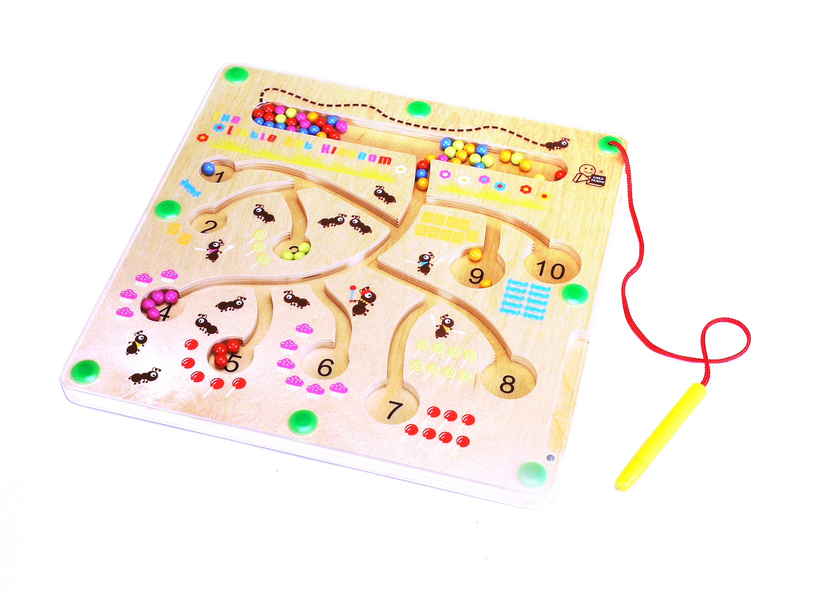 Joc de logică Furnicile - labirint cu bile pentru potrivirea culorilor