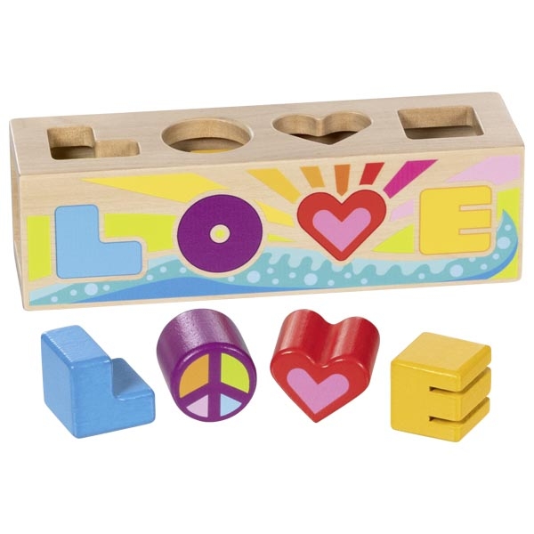 Joc de sortare din lemn cu 4 piese - Love