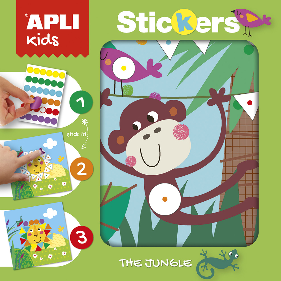 Joc educativ cu abțibilduri - jungla