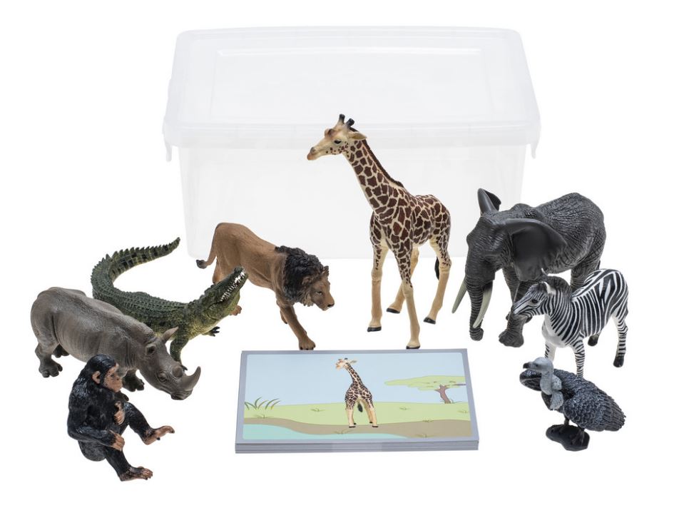 Joc Montessori pentru dezvoltarea vocabularului - Animale sălbatice